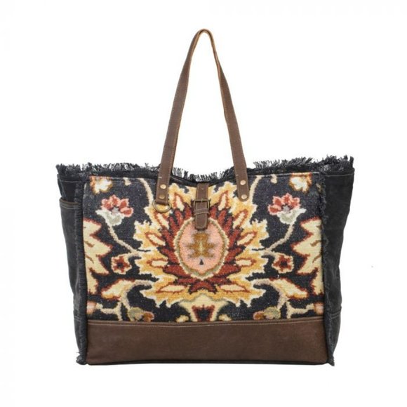 Myra Bag Handbags - Myra Bag Black Fern XLarge Weekender Bag NWT with Leather Trim